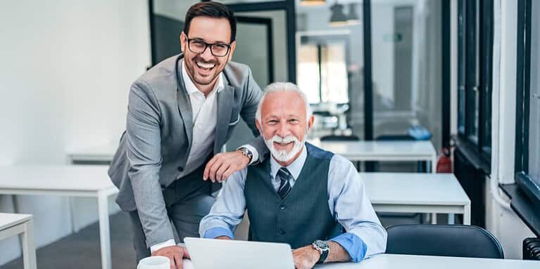 portrait of successful business family at work.