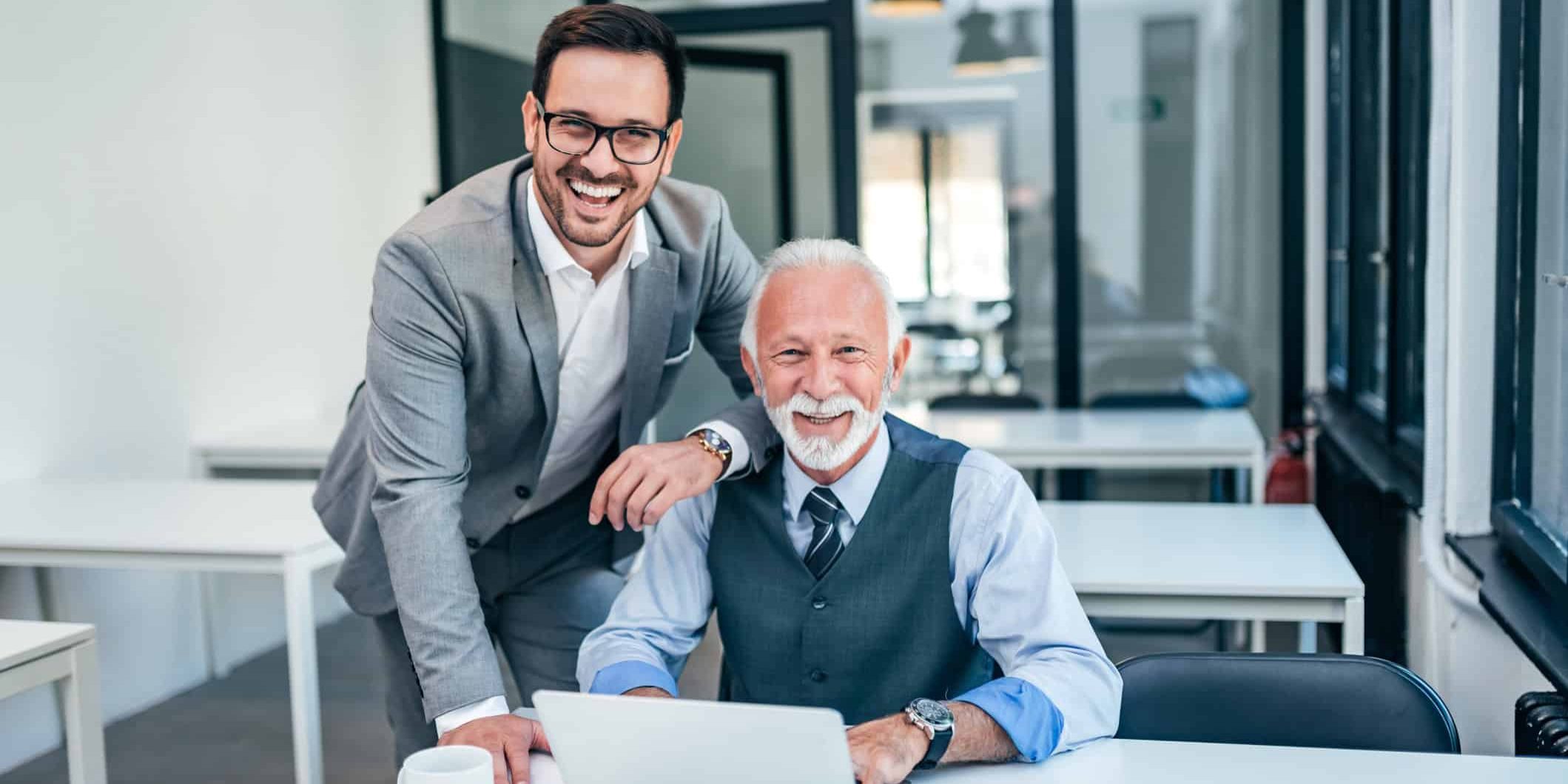 portrait of successful business family at work.